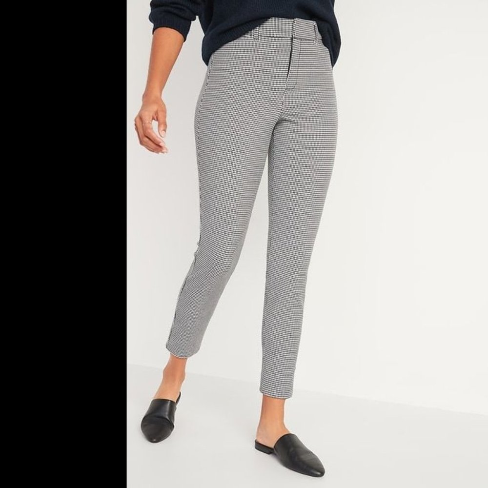 Old Navy High-Waisted Black & White Patterned Pixie Ankle Pants, 16